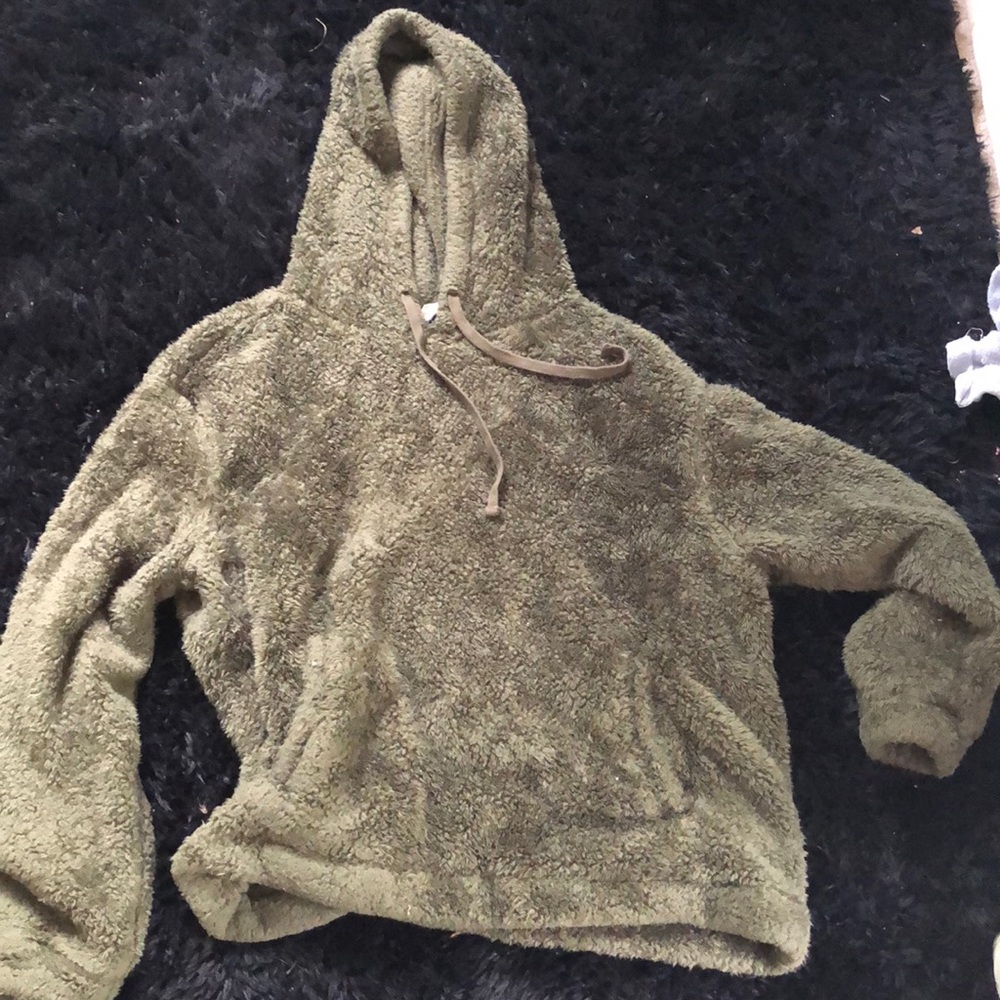 Green fuzzy sweatshirt